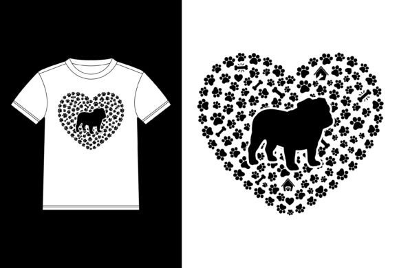 Bulldog Love Graphics for T-Shirt Designs & Web