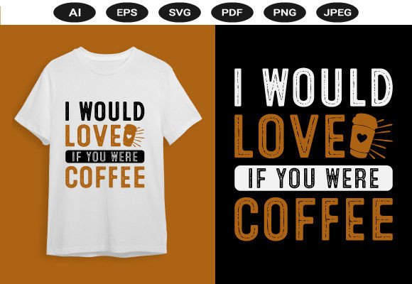 Coffee T Shirt Design Template for Graphics and Merch