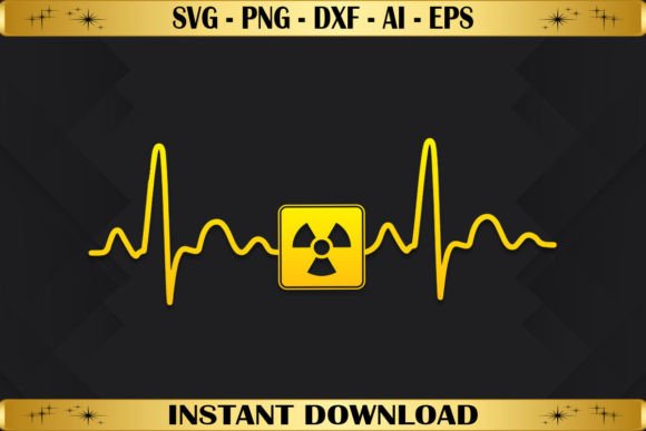 Nuclear Radiation Heartbeat Graphics for T-Shirt Designs