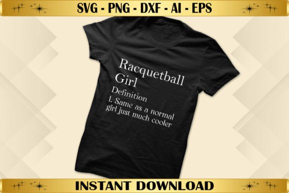 Racquetball Girl Definition Graphics for T-Shirt Designs